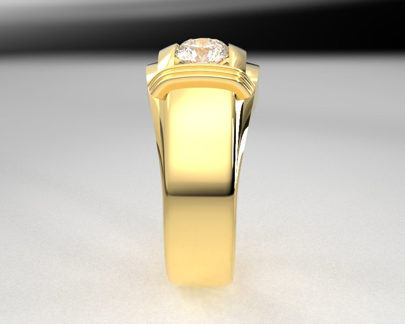 Vintage 14k Yellow Gold Men's Ring Sz. 11 w. 1/2ct. Diamond in Box (InS)L5  | eBay
